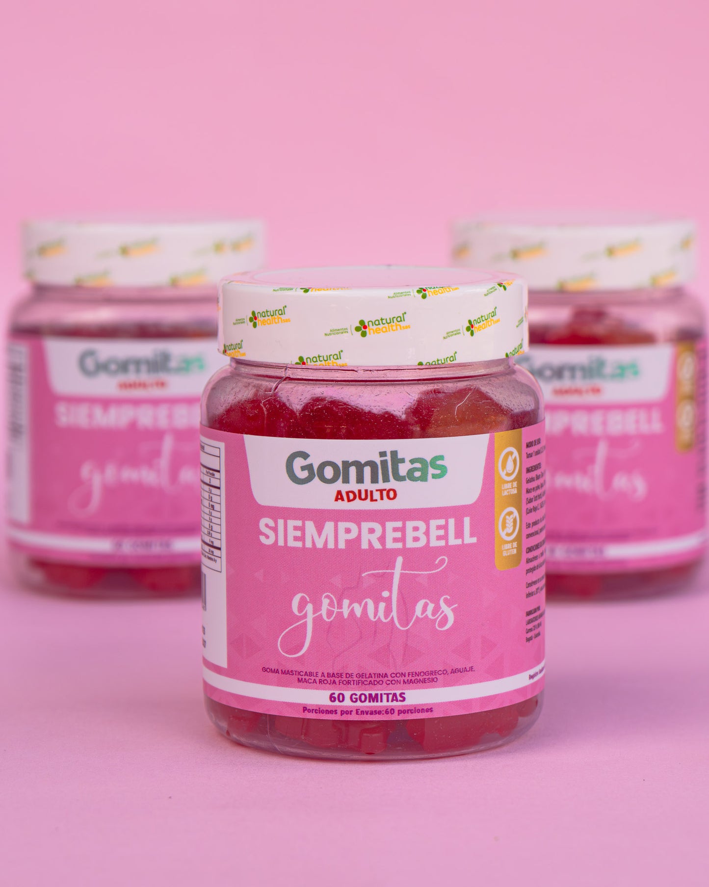 GOMITAS SIEMPREBELL X60 - AUMENTA GLÚTEOS Y BUSTOS - INVIMA