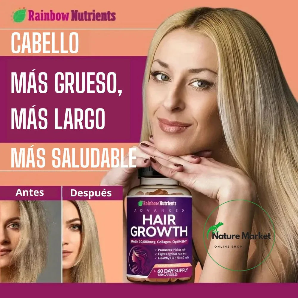 HAIR GROWTH - CABELLO MÁS ABUNDANTE + OBSEQUIO GRATIS.