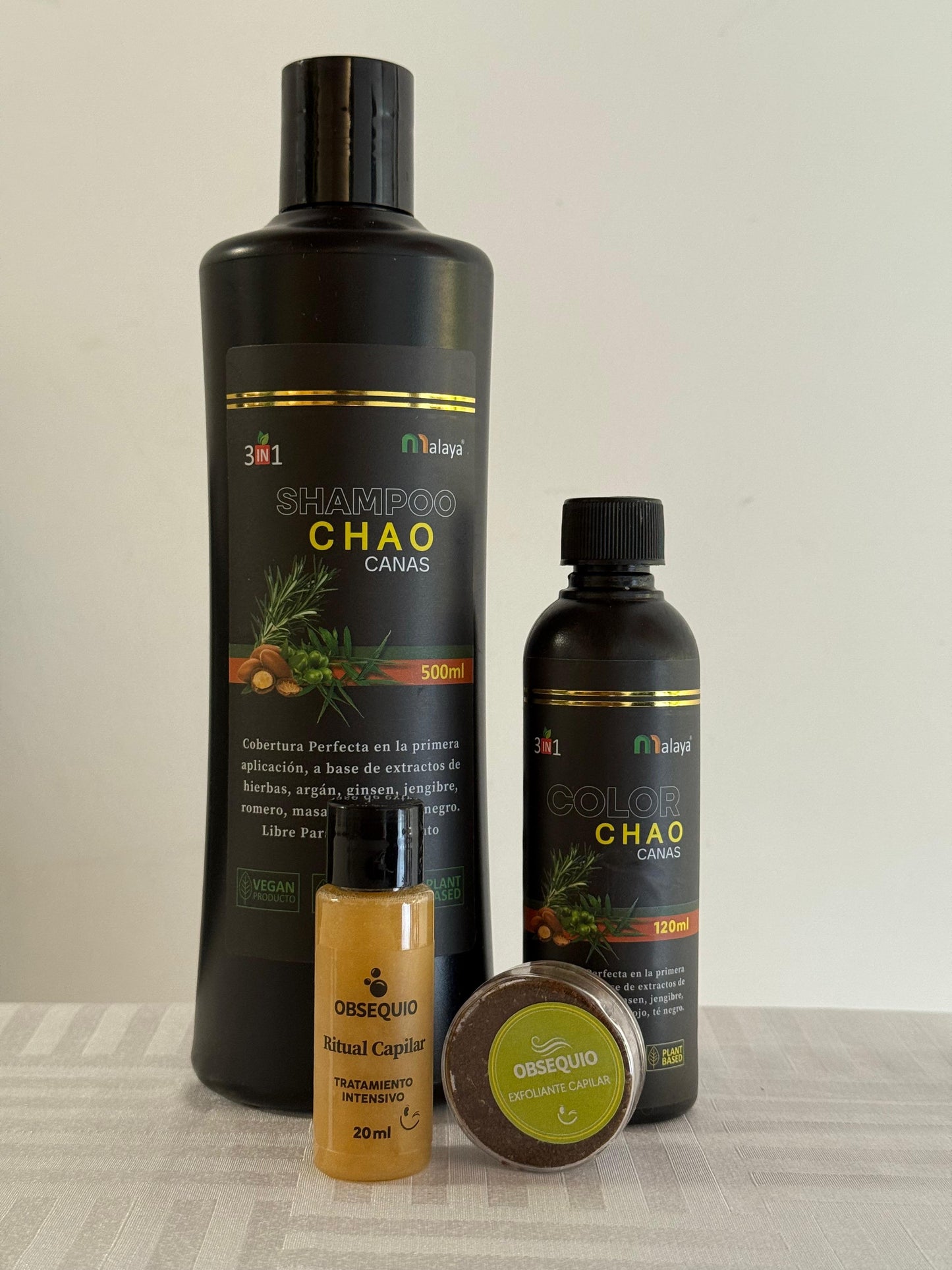 Shampoo chao canas 3 en 1 + Tratamiento y 2 obsequios GRATIS