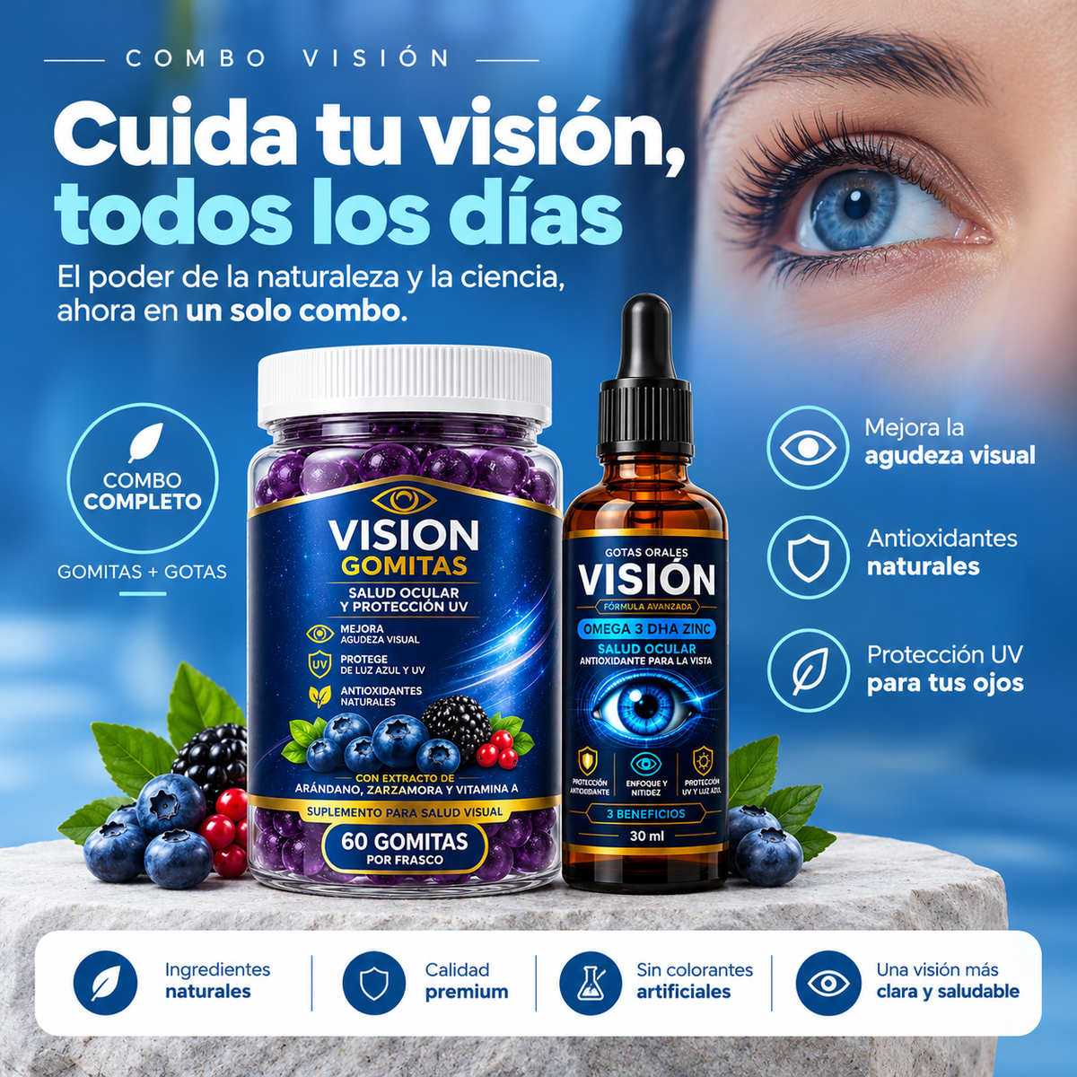 OFERTA 2X1! GOMITAS VISIÓN + GOTAS ORALES DE ARÁNDANO GRATIS