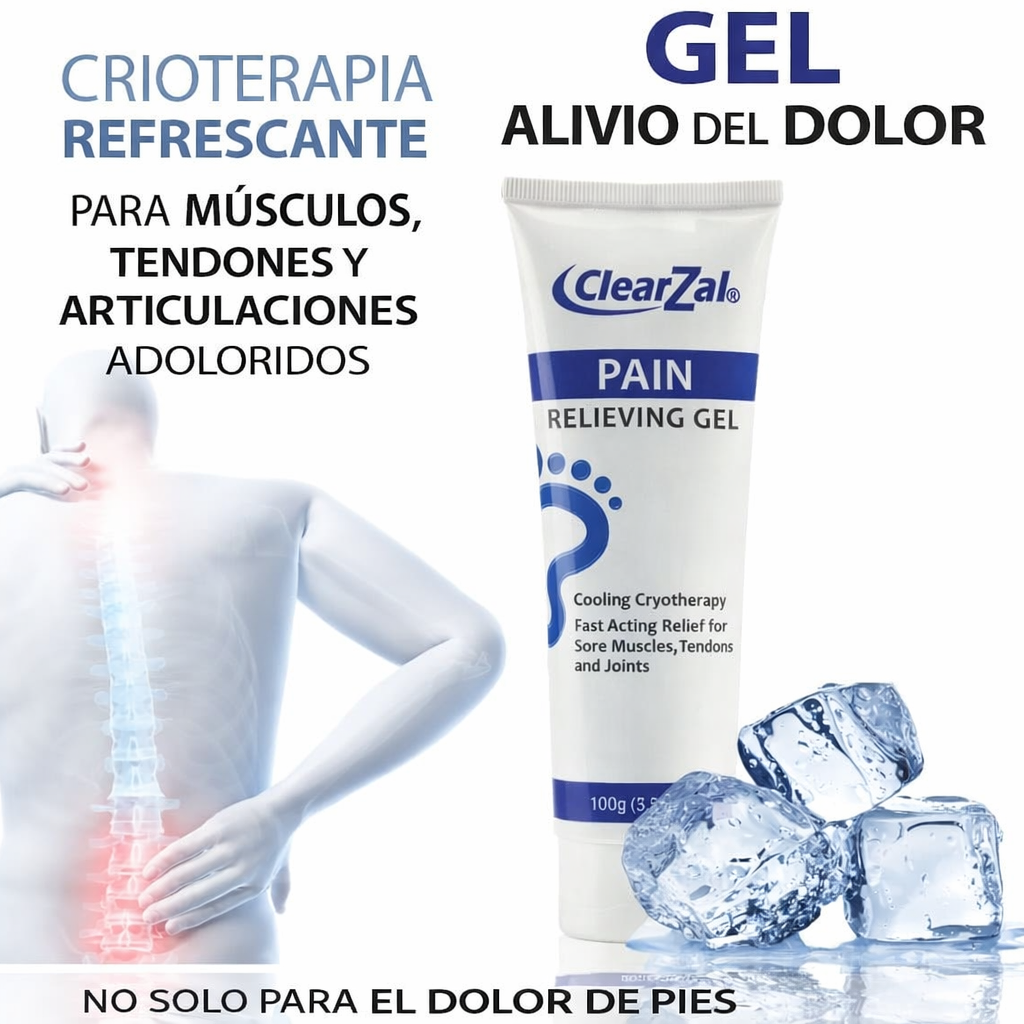 CLEARZAL GEL- ALIVIA DOLORES MUSCULARES AL INSTANTE - IMPORTADO