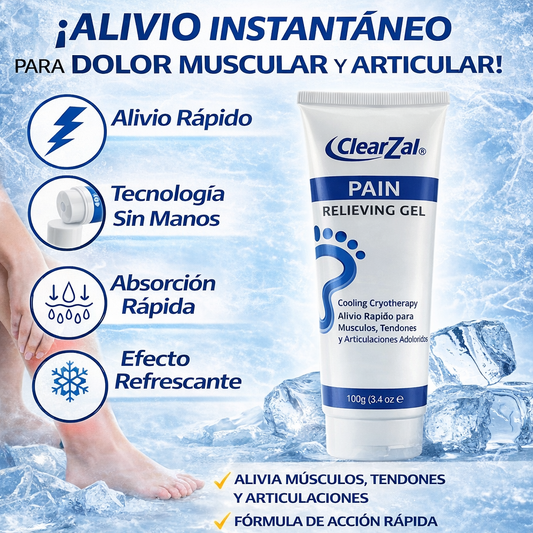 CLEARZAL GEL- ALIVIA DOLORES MUSCULARES AL INSTANTE - IMPORTADO