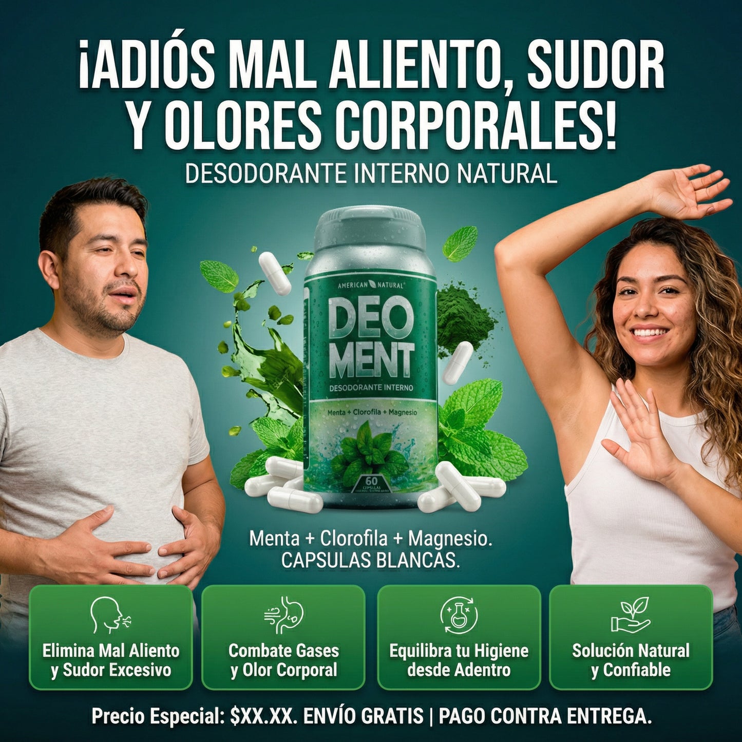 DEO MENT X60 - ACABA CON EL MAL ALIENTO Y OLOR FUERTE - CON INVIMA✅
