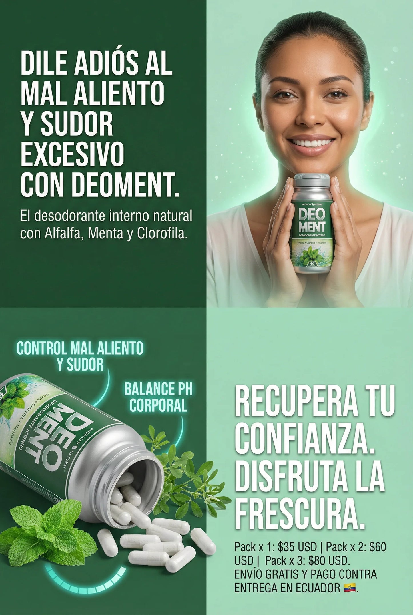 DEO MENT X60 - ACABA CON EL MAL ALIENTO Y OLOR FUERTE - CON INVIMA✅