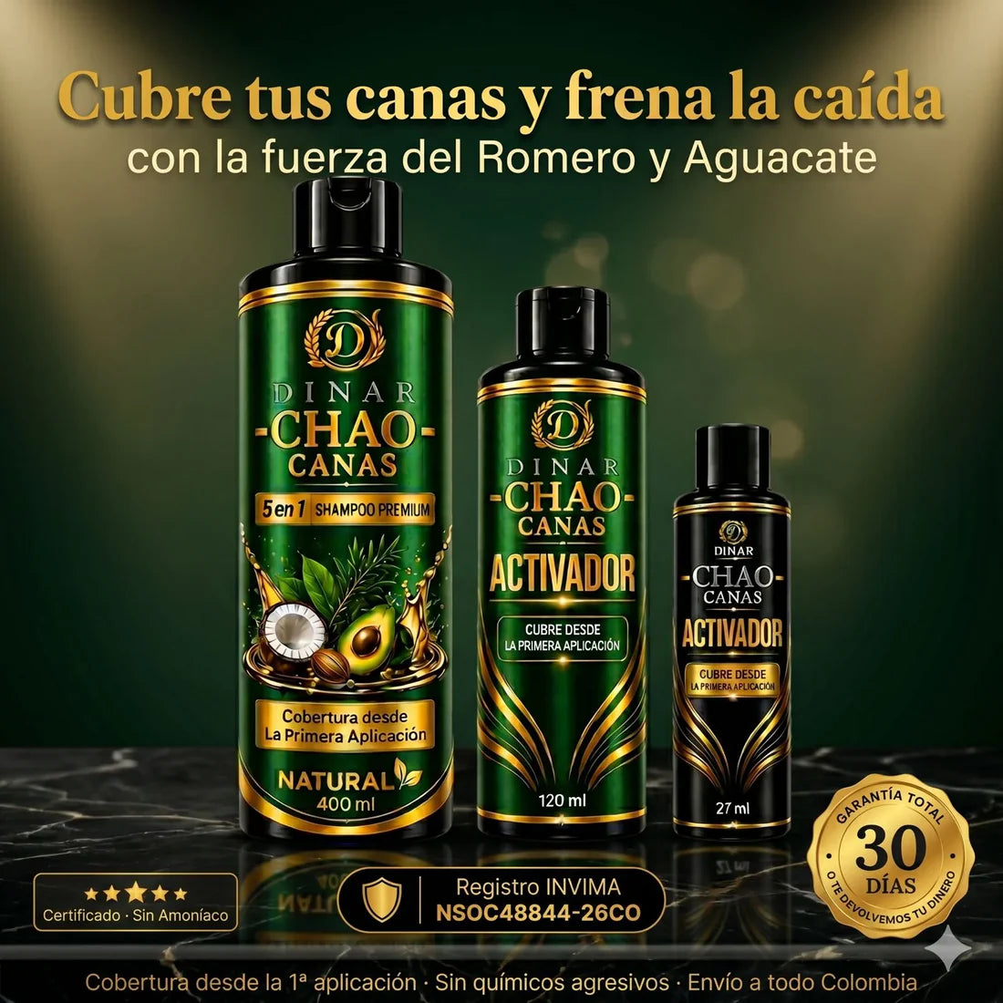 CHAO CANAS 5 EN 1, CON ROMERO Y AGUACATE, PAGA 1 Y LLEVA 3 PRODUCTOS; CHAMPÚ, TRATAMIENTO Y ACTIVADOR🎁